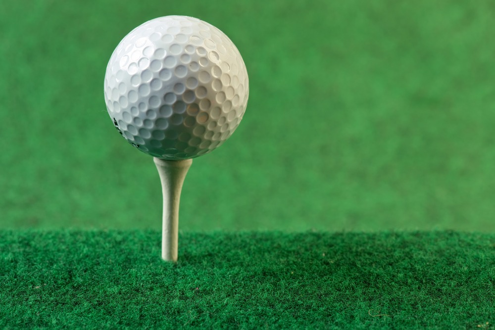 close-up on golf tee